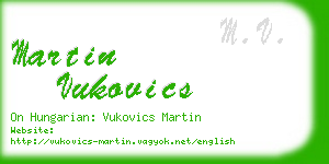 martin vukovics business card